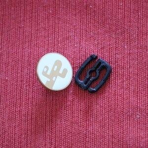 Metal & Enamel Cactus Shoelace Pin Charm